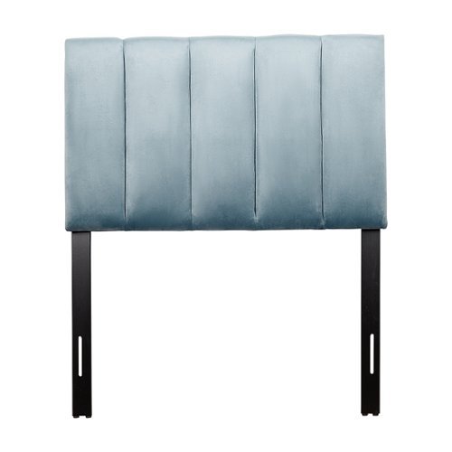 

CorLiving - Helena Channel Tufted Velvet Twin Headboard - Light Blue