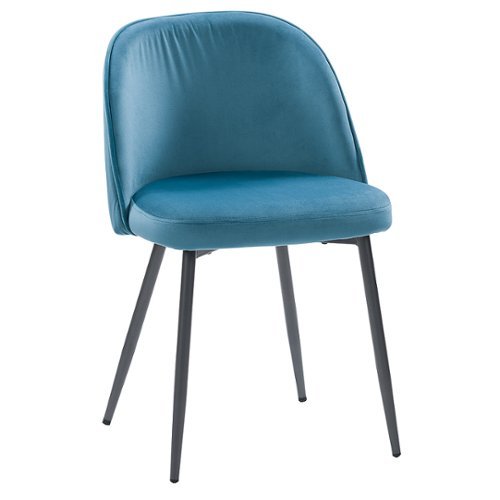 CorLiving - Ayla Velvet Upholstered Side Chair - Blue