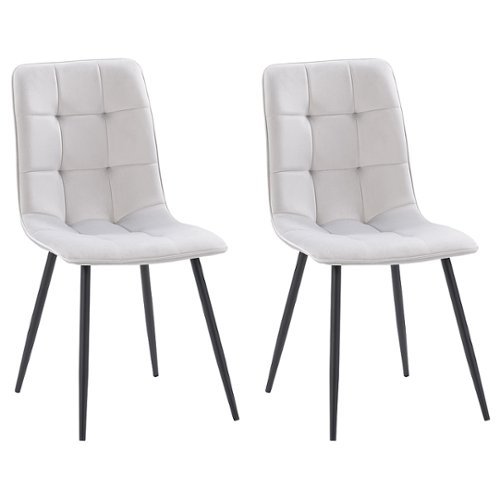 CorLiving - Nash Velvet Side Chair With Black Legs - Light Grey