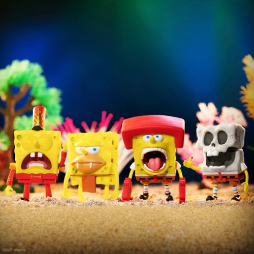 Super7 ReAction 3.75 in Plastic SpongeBob SquarePants - Kah-Rah-Tay SpongeBob GLOBAL SHIPPING