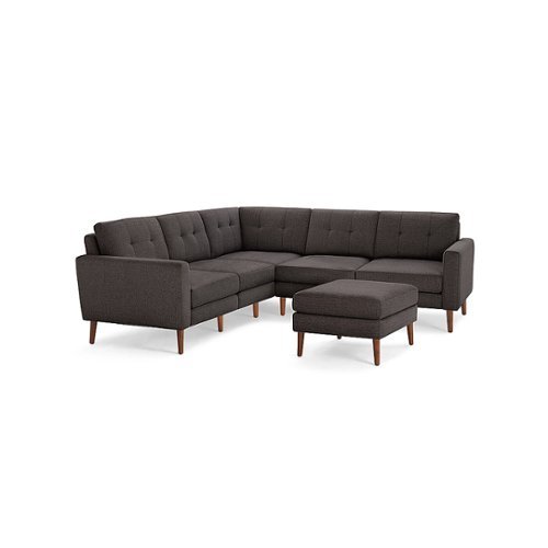 

Burrow - Mid-Century Nomad 5-Seat Corner Sectional with Ottoman - Charcoal