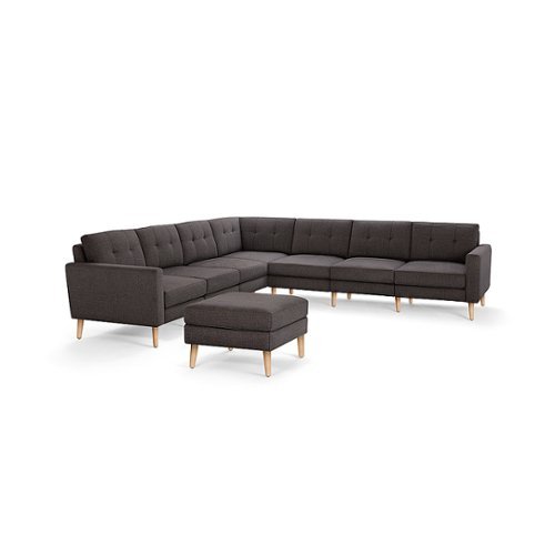 

Burrow - Mid-Century Nomad 7-Seat Corner Sectional with Ottoman - Charcoal