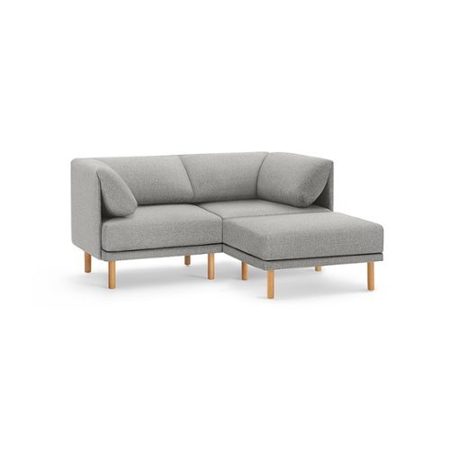 

Burrow - Contemporary Range 2-Seat Sofa with Attachable Ottoman - Stone Gray