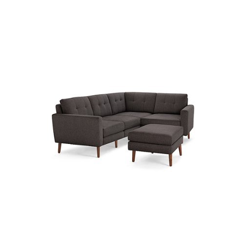 

Burrow - Mid-Century Nomad 4-Seat Corner Sectional with Ottoman - Charcoal