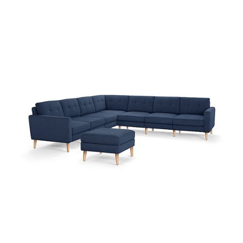 

Burrow - Mid-Century Nomad 7-Seat Corner Sectional with Ottoman - Navy Blue