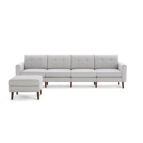 

Burrow - Mid-Century Nomad King Sofa with Ottoman - Crushed Gravel