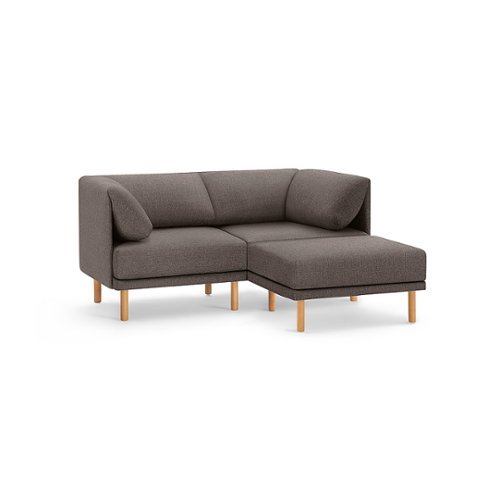 

Burrow - Contemporary Range 2-Seat Sofa with Attachable Ottoman - Heather Charcoal