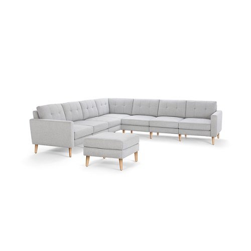 

Burrow - Mid-Century Nomad 7-Seat Corner Sectional with Ottoman - Crushed Gravel