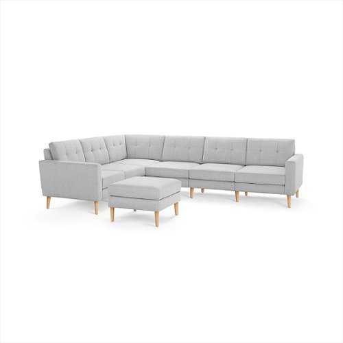 

Burrow - Mid-Century Nomad 6-Seat Corner Sectional with Ottoman - Crushed Gravel