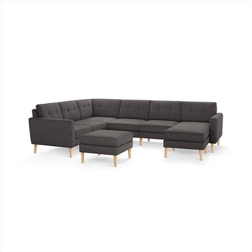 

Burrow - Mid-Century Nomad 6-Seat Corner Sectional with Chaise and Ottoman - Charcoal