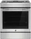 Front. JennAir - RISE 6.2 Cu. Ft. Downdraft Slide-In Electric Convection Range with Dual-Choice Element - Stainless Steel.