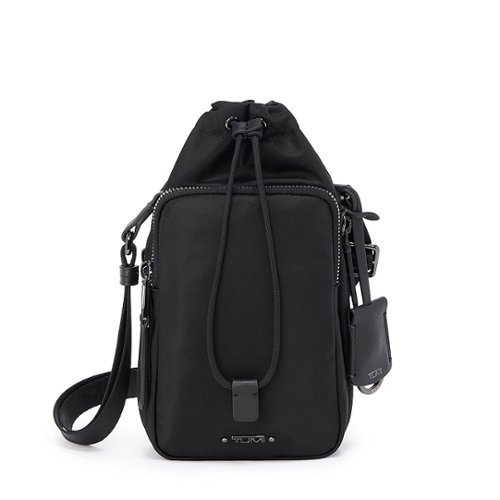 TUMI Voyageur Keene Water Bottle Crossbody - Black/Gunmetal INTERNATIONAL SHIPPING