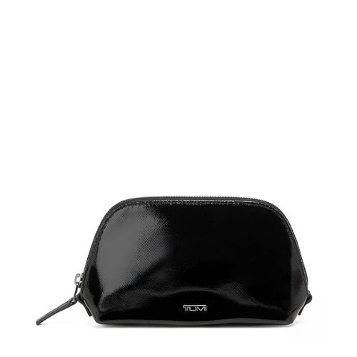 TUMI Belden Cosmetic Pouch - Black/Patent INTERNATIONAL SHIPPING