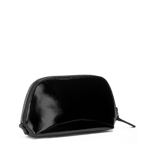 TUMI Belden Cosmetic Pouch - Black/Patent WORLDWIDE DELIVERY