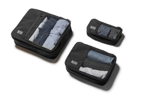 PKG Union Recycled Packing Cubes 3 Pack - Black/Tan GLOBAL SHIPPING