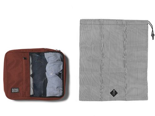 PKG Union Recycled Packing Cubes 3 Pack - Rum Raisin/Tan WORLDWIDE DELIVERY