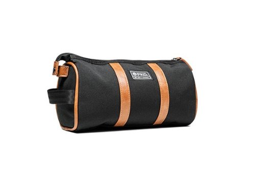 Image of PKG - Charlotte Recycled Essentials Toiletry Bag - Black/Tan