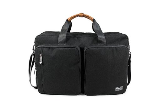 PKG - Trenton 31L Recycled Messenger Bag with Garment Compartment - Black/Tan