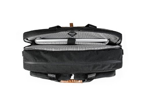 PKG Trenton 31L Recycled Messenger Bag with Garment Compartment - Black/Tan WHERE TO BUY