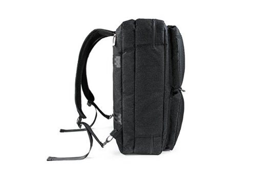 PKG Trenton 31L Recycled Messenger Bag with Garment Compartment - Black/Tan SHOP ONLINE