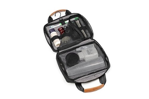 PKG Simcoe Recycled Toiletry Bag - Navy/Tan GLOBAL SHIPPING