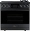 Dacor - Contemporary 4.8 Cu. Ft. Slide-In Dual Fuel Four-Part Pure Convection Range with GreenClean and Steam Assist - Graphite Steel-Front_Standard
