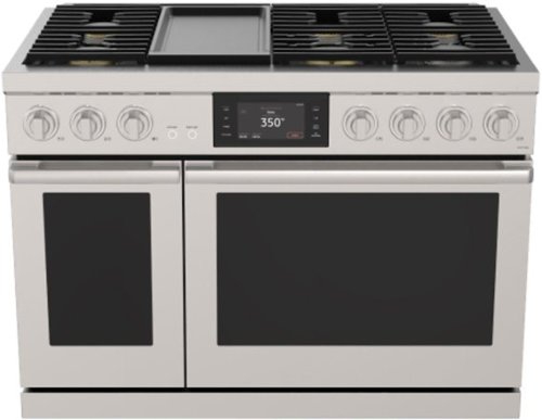 Image of Dacor - Contemporary 8.8 Cu. Ft. Slide-In Dual Fuel Four-Part Pure Convection Range with GreenClean and Griddle - Silver Stainless Steel