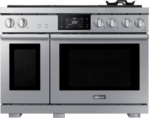 Dacor - Contemporary 8.8 Cu. Ft. Slide-In Dual Fuel Four-Part Pure Convection Range with GreenClean and Chef Mode - Silver Stainless Steel