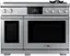 Front. Dacor - Contemporary 8.8 Cu. Ft. Slide-In Dual Fuel Four-Part Pure Convection Range with GreenClean and Chef Mode - Silver Stainless Steel.