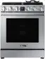 Front. Dacor - Transitional 6.0 Cu. Ft. Slide-In Gas Four-Part Pure Convection Range with Self-Cleaning and SimmerSear Burners - Silver Stainless Steel.