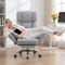 Brick Attic - 500LBS Ergonomic Velvet Office Chair with Footrest,Wide Cross Legged Executive Chair with Flip-Up Arms, 120°Tilt - Gray-Front_Standard