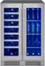 Front. Zephyr - Presrv 24 in. 21-Bottle and 64-Can Wine and Beverage Cooler with Dual Temperature Zone and French Doors - Stainless Steel + Glass.