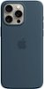 Apple - iPhone 15 Pro Max Silicone Case with MagSafe - Storm Blue-Front_Standard