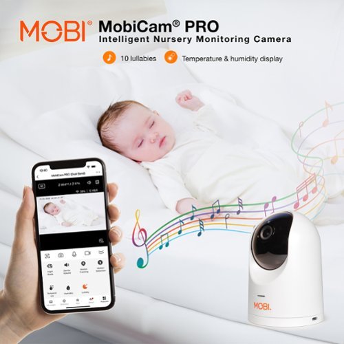 

MOBI - Cam Pro HD 2 Pack Wi-Fi Pan & Tilt Video Baby Monitor with 2-way Audio, Powerful Color Night Vision, & Mounting Ability - White