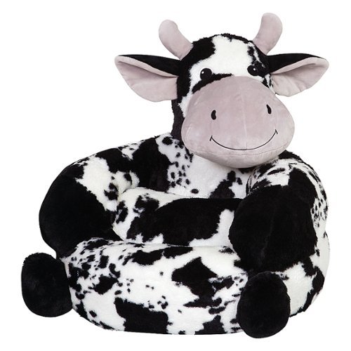 Trend Lab - Toddler Plush Cow Character Chair - Black
