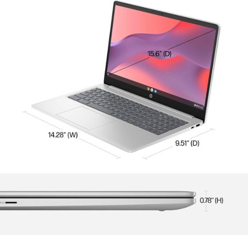 HP 15.6 Chromebook Laptop - Intel Processor N200 - 8GB Memory - 64GB eMMC - Natural Silver GLOBAL SHIPPING