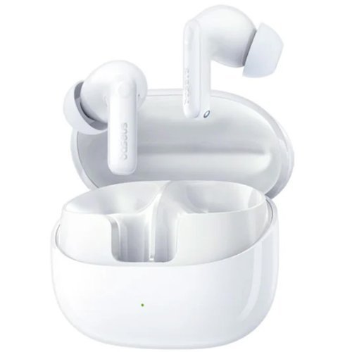 Baseus - Bass BP1 Pro Noise Cancelling Wireless Earbuds, Real-Time 55H Playtime, IP55 Waterproof, Bluetooth 6.0 - White-Front_Standard 