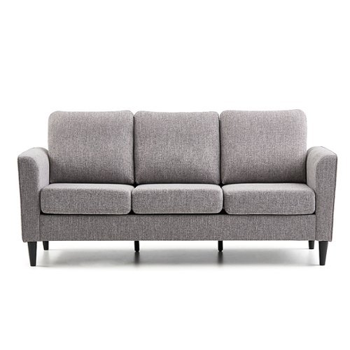 Image of Brookside - Clara 73” Upholstered Curved Arm Sofa - Light Gray