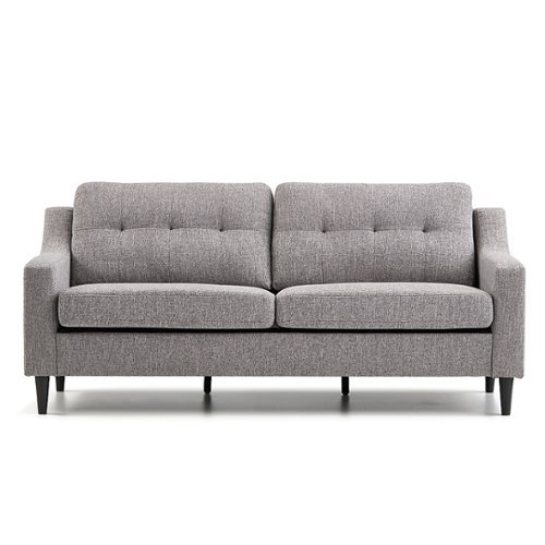 

Brookside - Ellen 75" Upholstered Scooped Arm Sofa - Light Gray