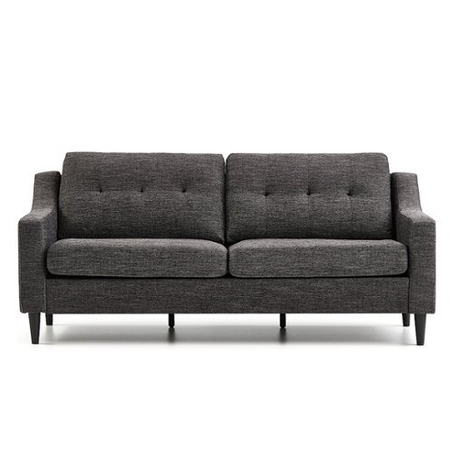 

Brookside - Ellen 75" Upholstered Scooped Arm Sofa - Charcoal