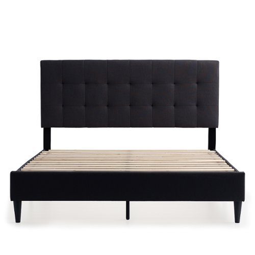 King Tara Upholstered Platform Bed Frame: No Box Spring Required - Brookside Home