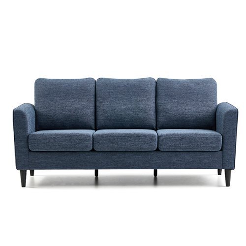 Image of Brookside - Clara 73” Upholstered Curved Arm Sofa - Navy