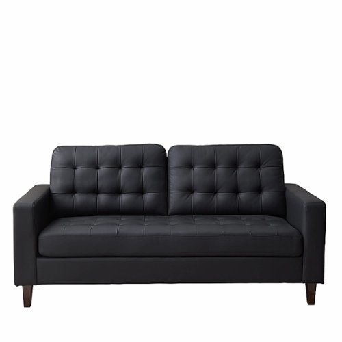 Image of Brookside - Brynn 76" Upholstered Sofa - Faux Black