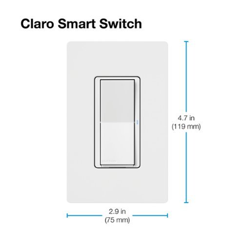 Lutron Claro Smart Switch for Caséta, On/Off Control of Lights/Fans, 5-Amp/Neutral Wire Required - White BUY IN UAE