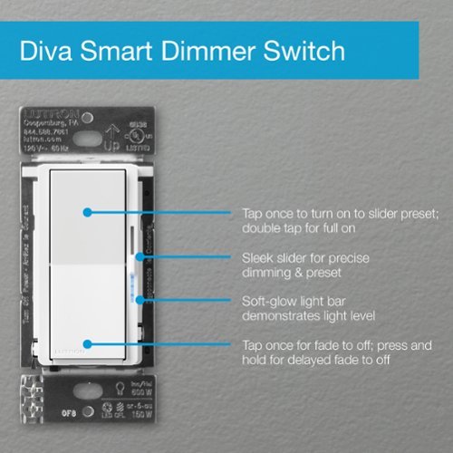 Lutron Diva Smart Dimmer Switch - White BUY IN QATAR