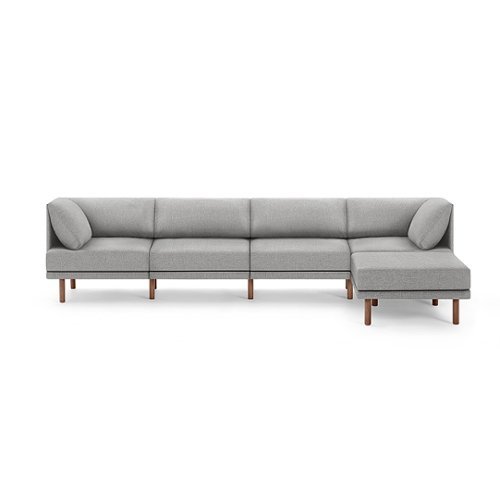 

Burrow - Contemporary Range 4-Seat Sofa with Attachable Ottoman - Stone Gray