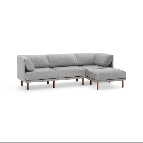 

Burrow - Contemporary Range 3-Seat Sofa with Attachable Ottoman - Stone Gray