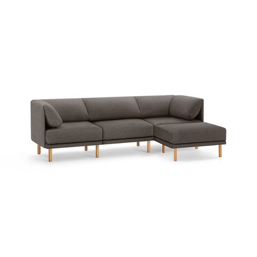 

Burrow - Contemporary Range 3-Seat Sofa with Attachable Ottoman - Heather Charcoal