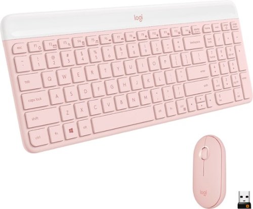 Logitech - MK470 Full-size Wireless Scissor Keyboard and Mouse Bundle for Windows with Quiet clicks - Rose