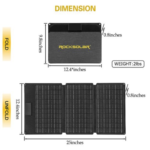 

Rocksolar - Foldable 30W Solar Panel - Black